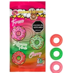 Anillo Para Pene En Goma Comestible Donas Gummies Viking X3 Unidades